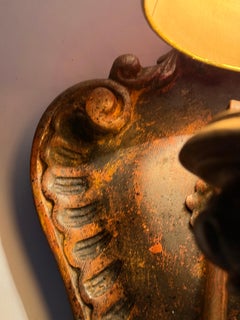 Pareja de apliques barrocos de lujo de madera de tilo