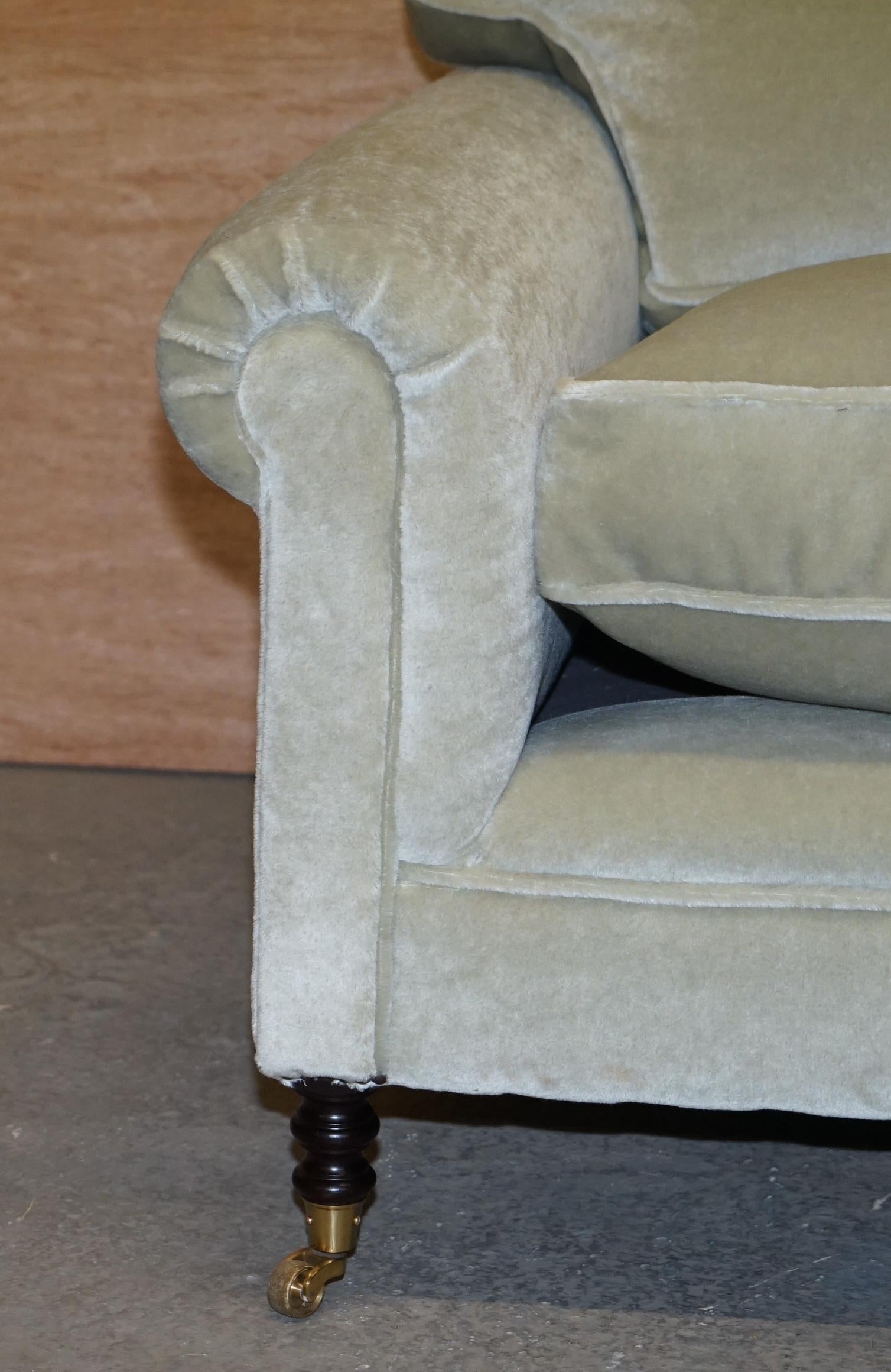 Pair of Luxury George Smith Signature Mohair Silk Velvet Love Seat Armchairs 4