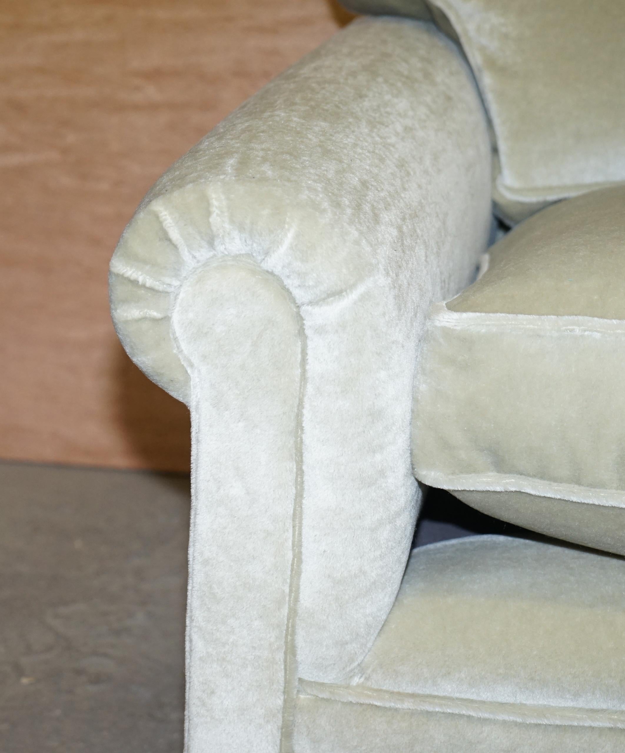 Pair of Luxury George Smith Signature Mohair Silk Velvet Love Seat Armchairs 5