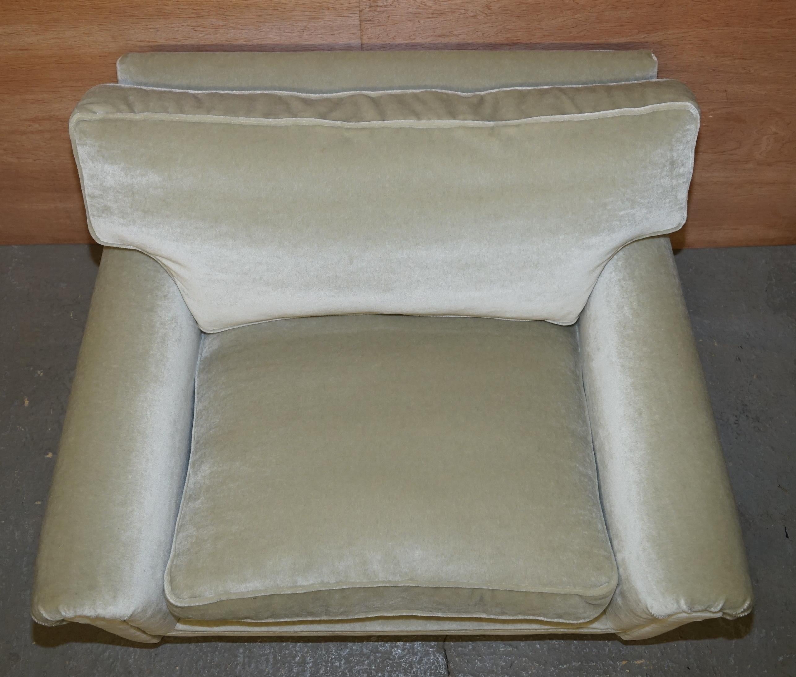 Upholstery Pair of Luxury George Smith Signature Mohair Silk Velvet Love Seat Armchairs