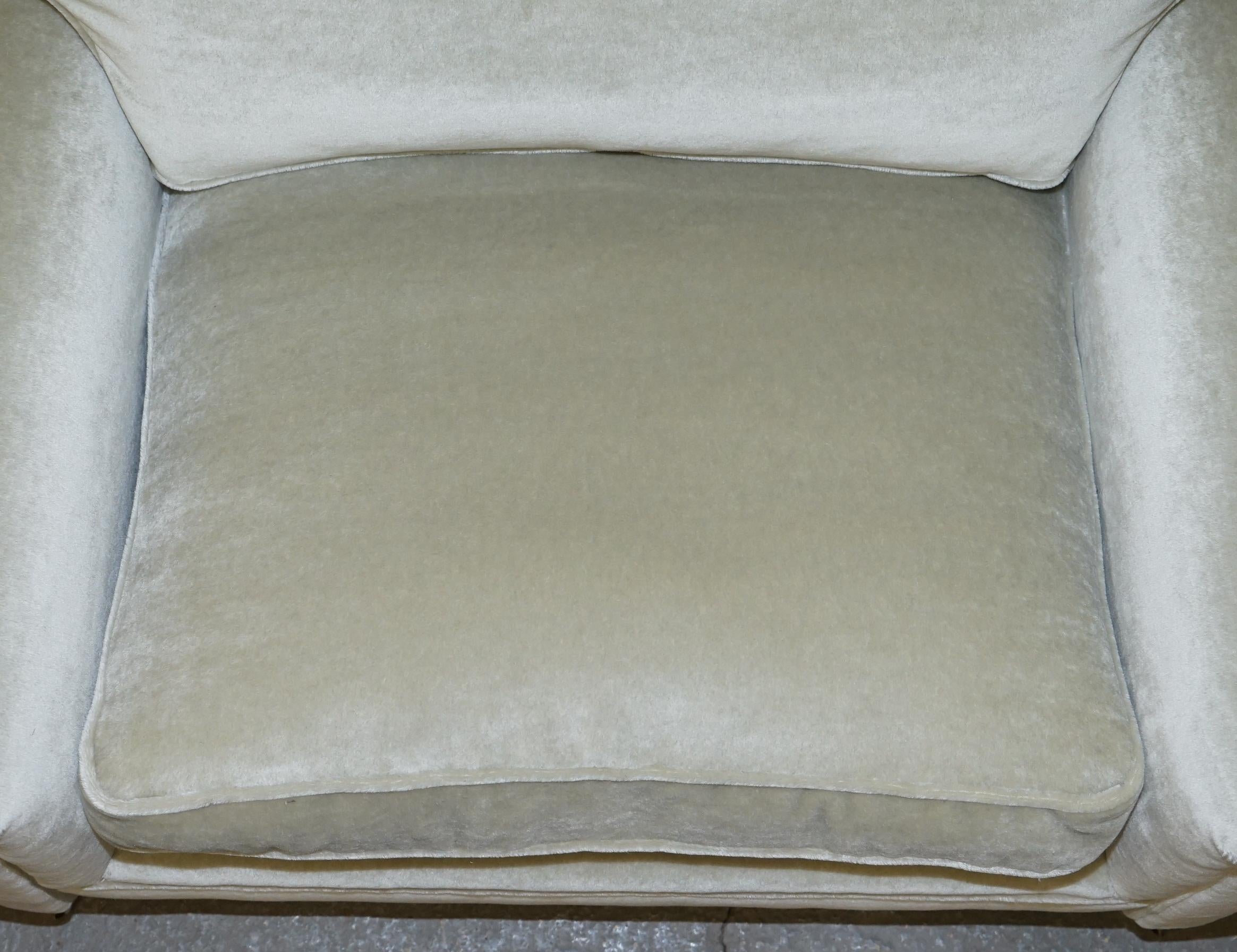 Pair of Luxury George Smith Signature Mohair Silk Velvet Love Seat Armchairs 1