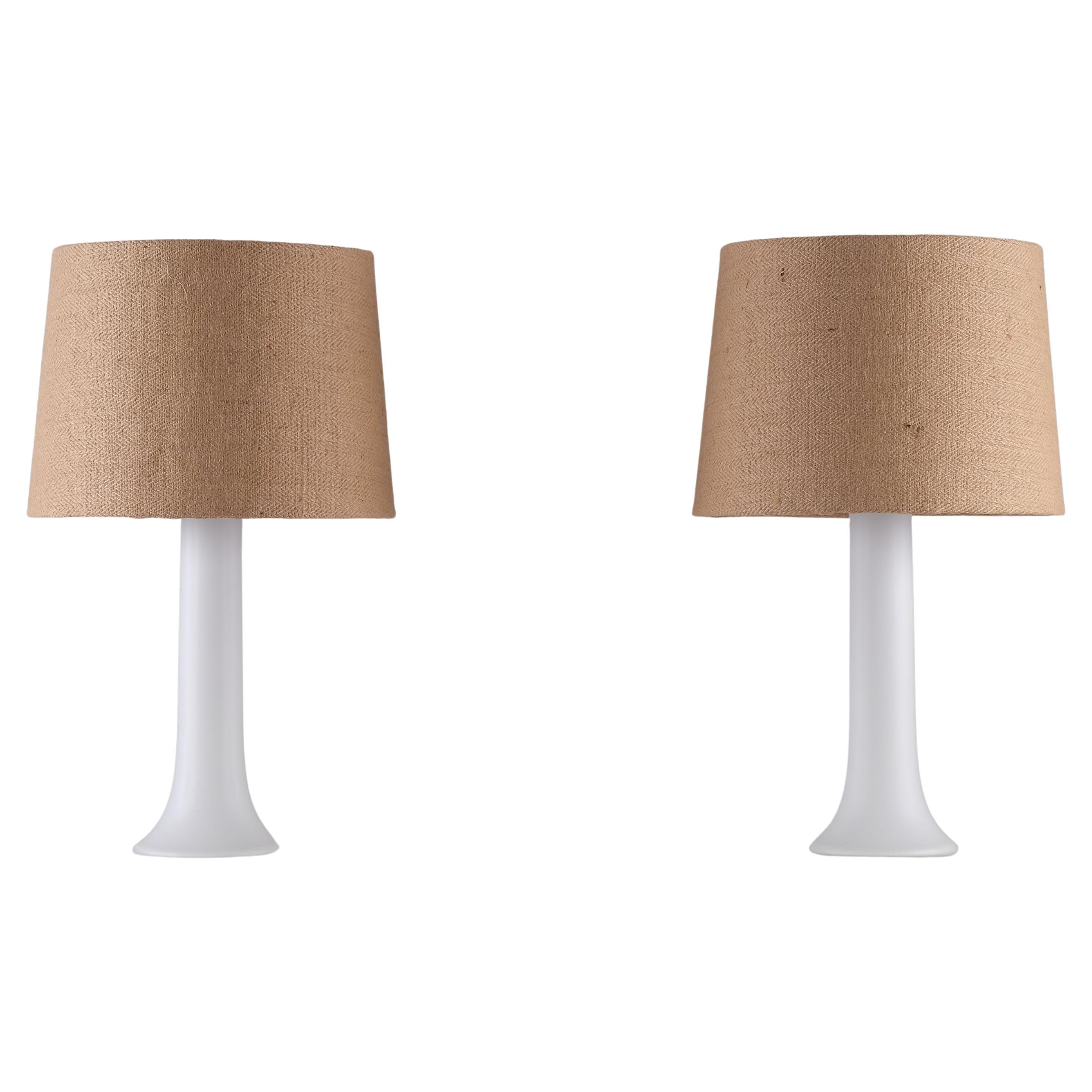 Pair of Luxus Glass Table Lamps, Sweden, 1970s
