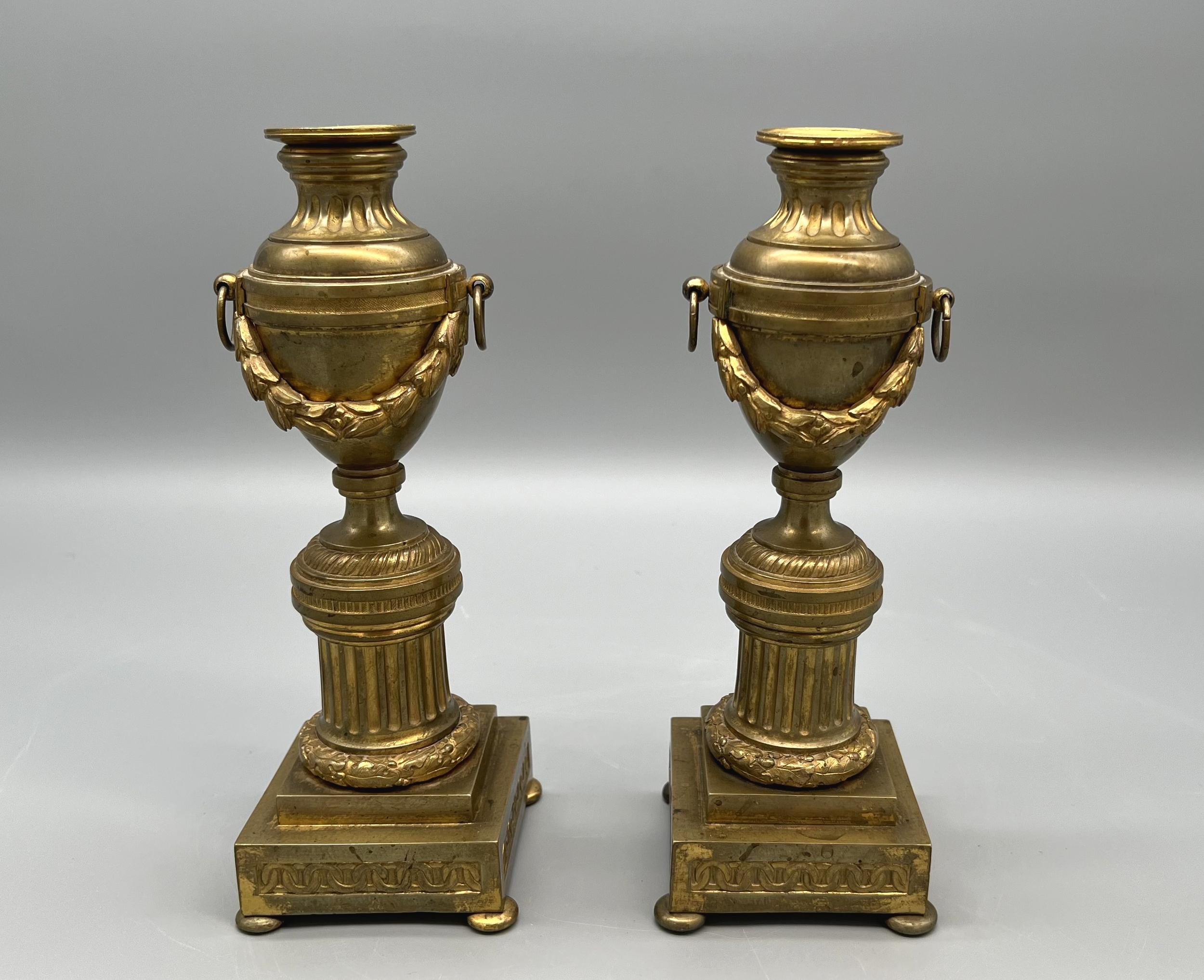 Luigi XVI Coppia di candelieri-cassette LXVI, Francia, circa 1800 in vendita
