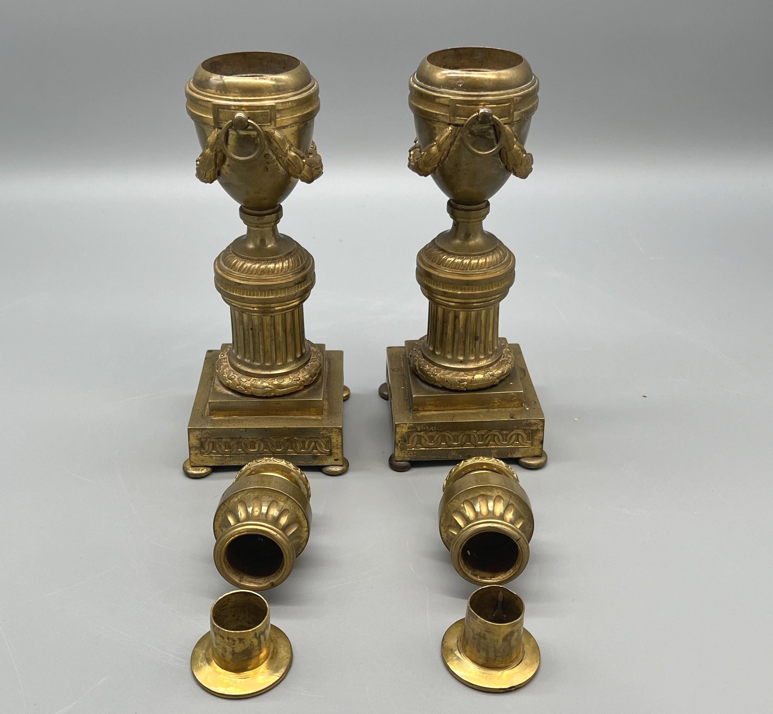 Francese Coppia di candelieri-cassette LXVI, Francia, circa 1800 in vendita