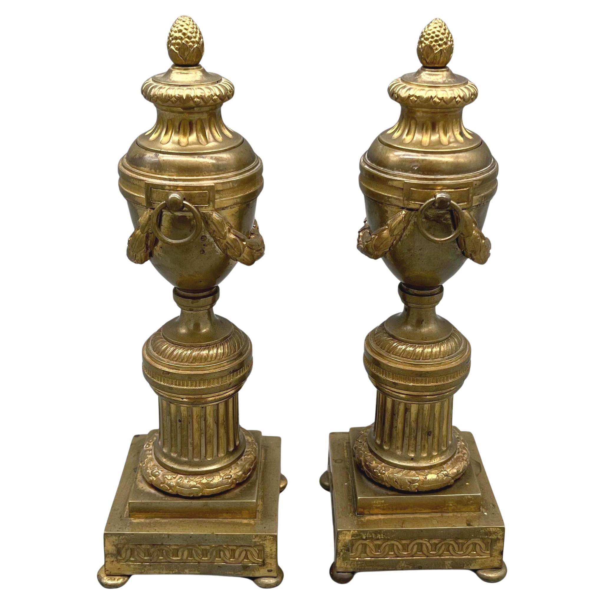 Pair of LXVI candlestick-cassolettes, France, circa 1800