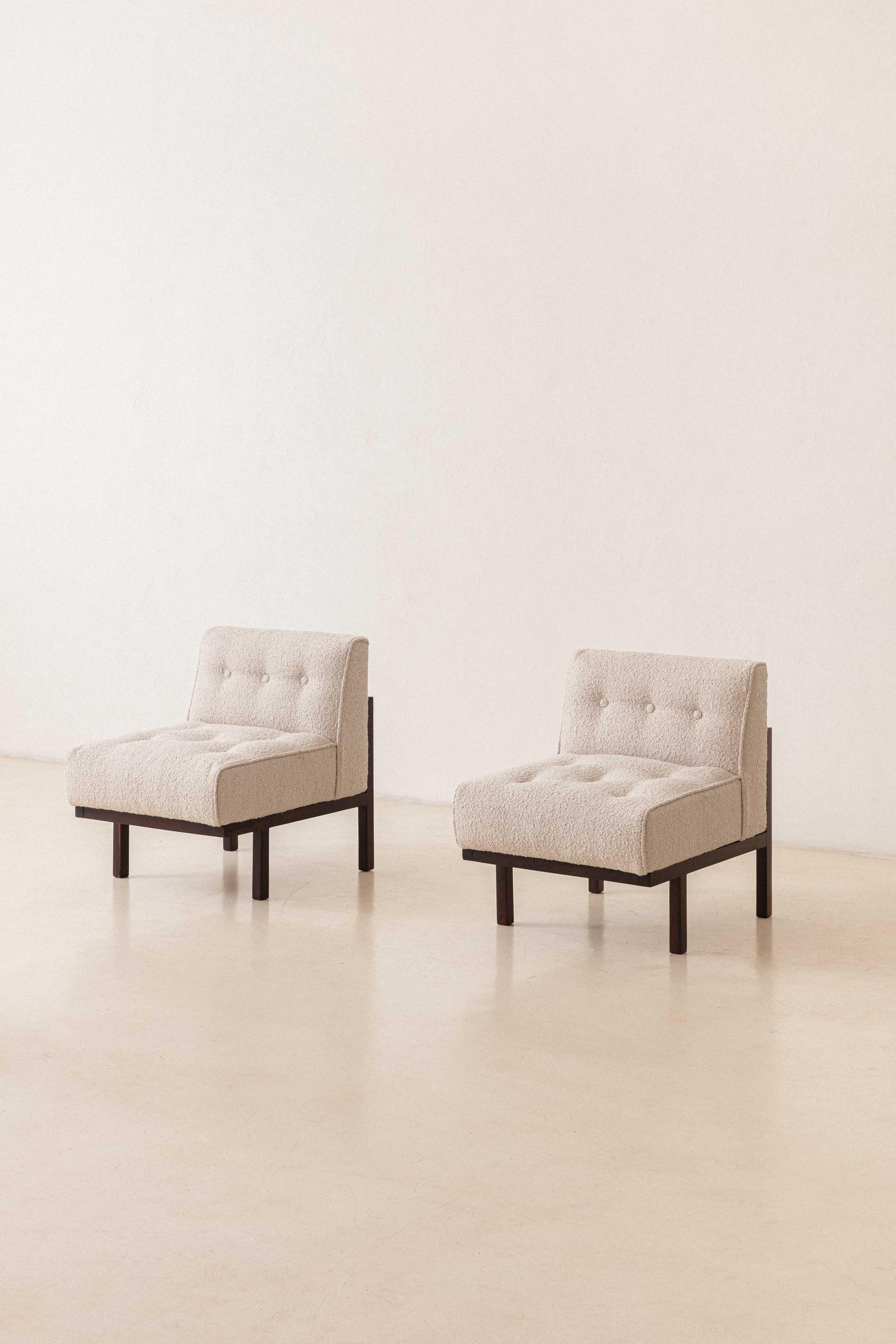 Mid-Century Modern Pair of M1 Armchairs by Brazilian Company Branco & Preto, Midcentury, 1952 For Sale