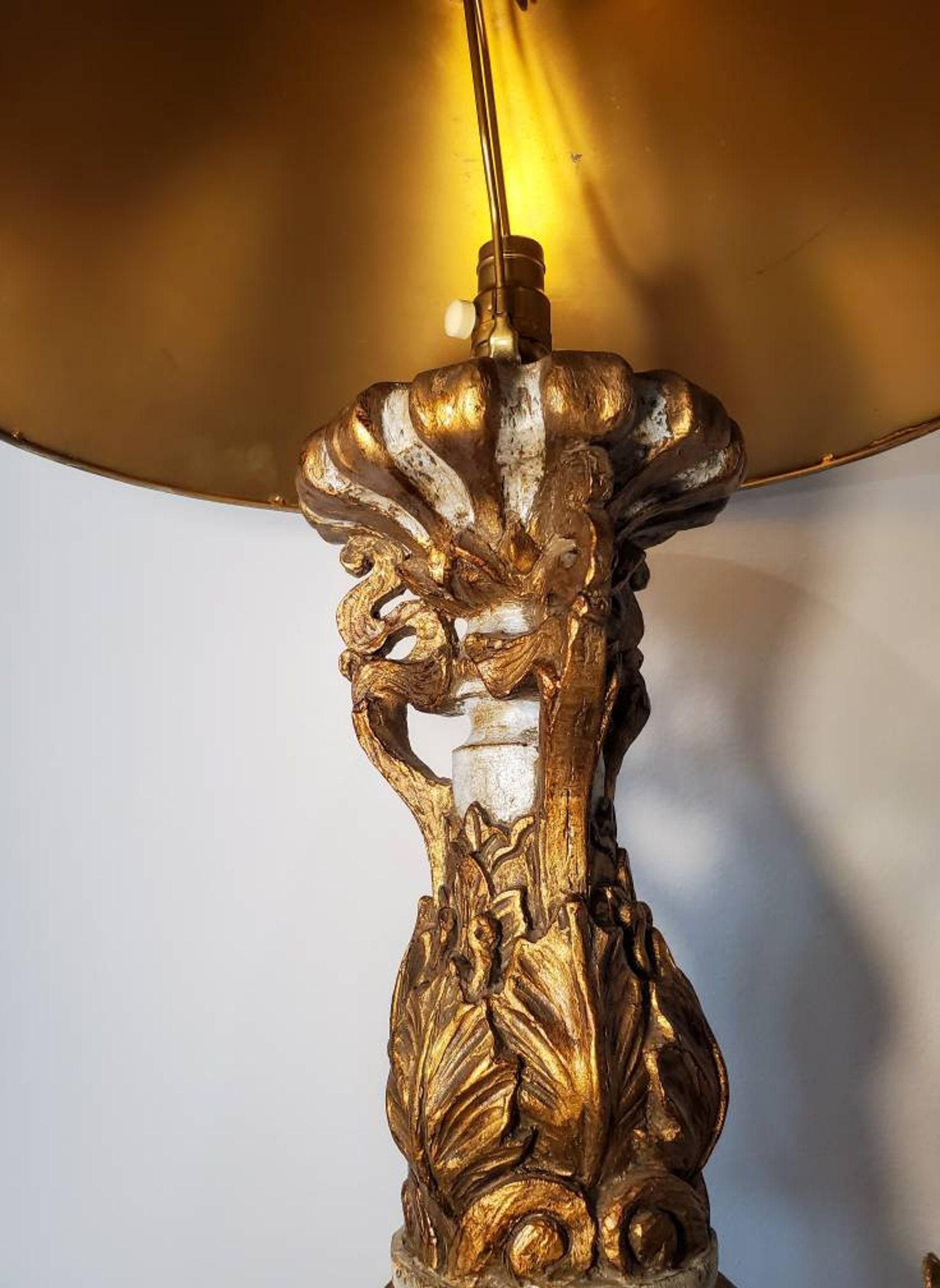 Paar italienische Barock-Altar-Kerzenständer-Tischlampen, MAC-Skulptur im Angebot 2