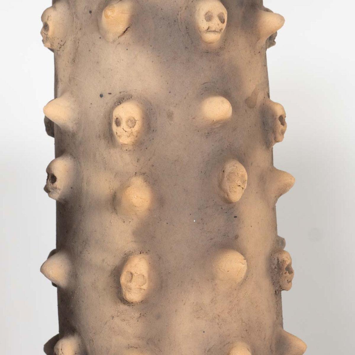 Pair of Macabre Ceramic Skull Motif Table Lamps For Sale 7