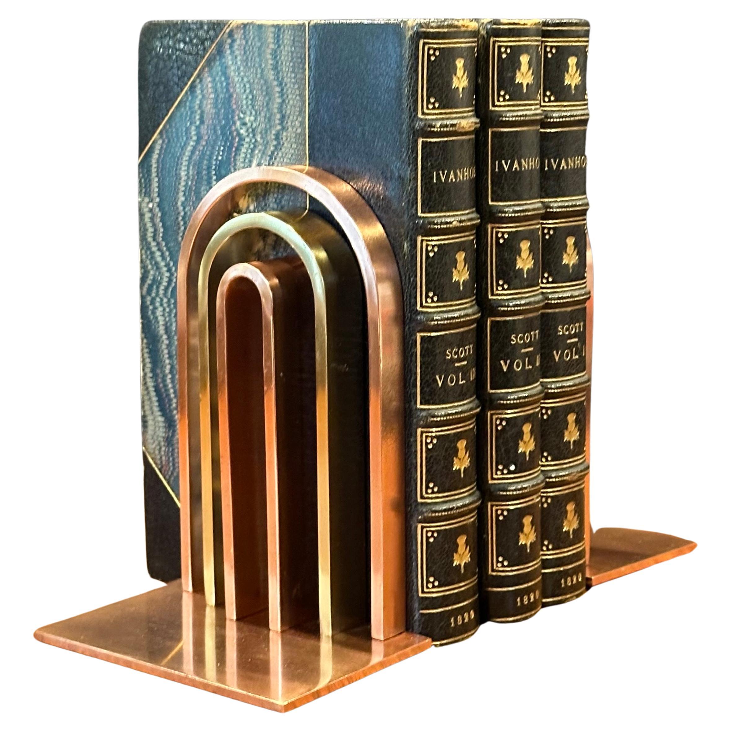Pair of Machine Age Art Deco "Arch" Bookends by Walter Von Nessen for Chase & Co