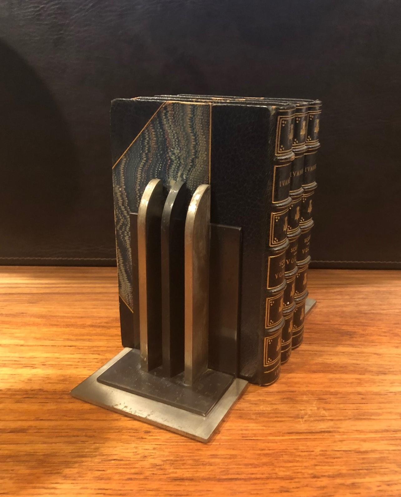 Pair of Machine Age Art Deco Bookends by Walter Von Nessen for Chase & Co. No 6