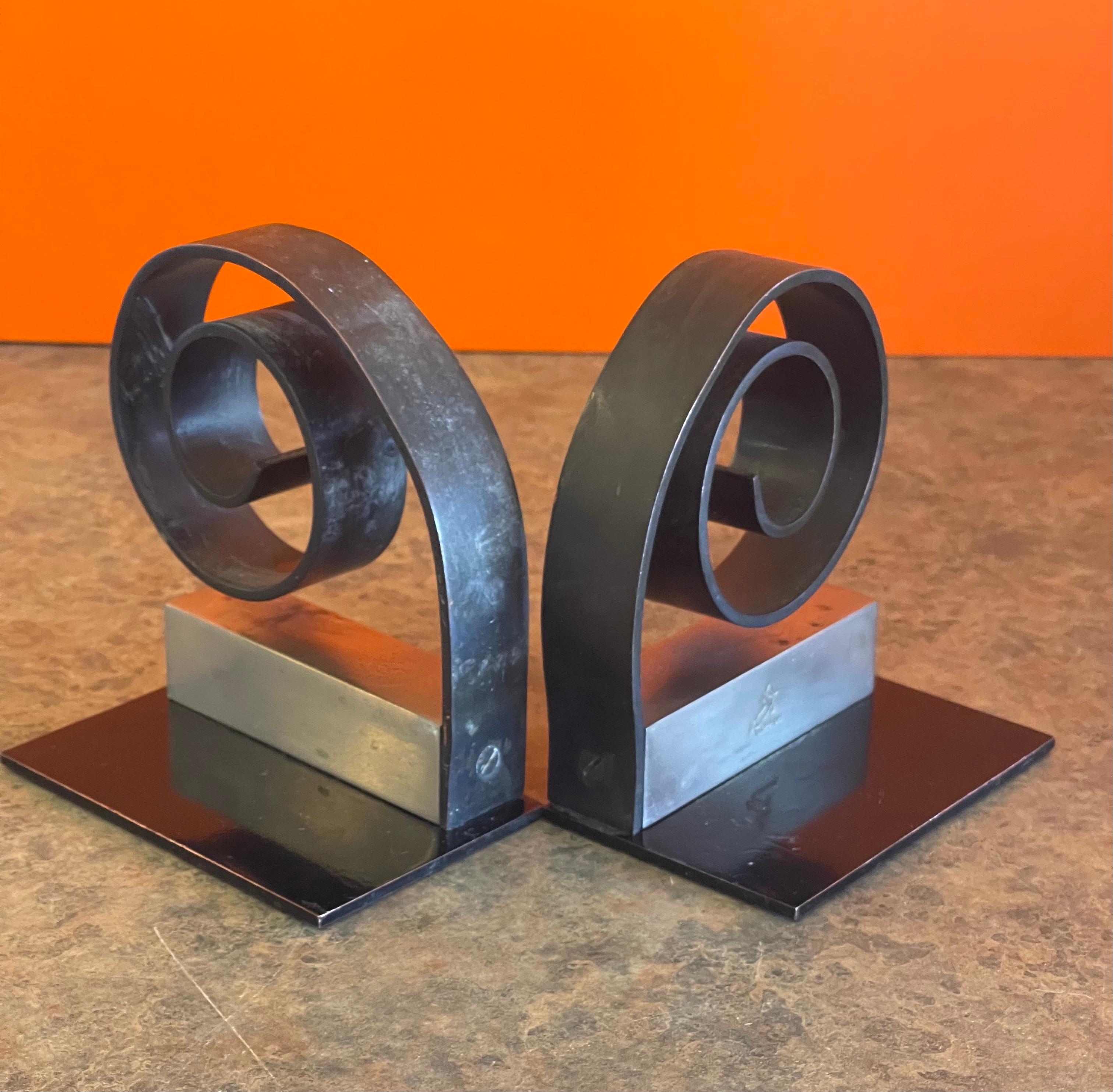 Pair of Machine Age Art Deco Bookends by Walter Von Nessen for Chase & Co.  8