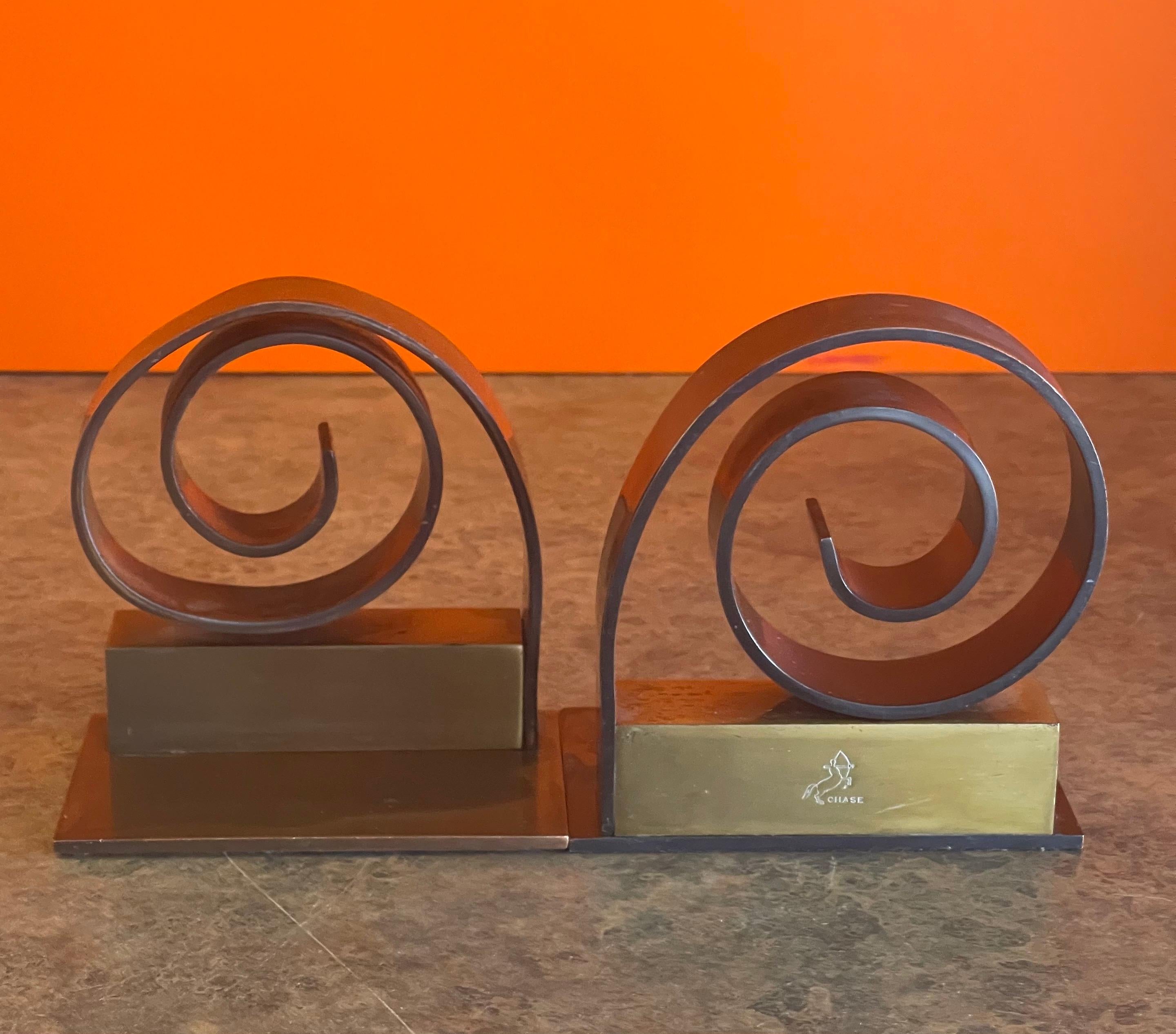 20th Century Pair of Machine Age Art Deco Bookends by Walter Von Nessen for Chase & Co.
