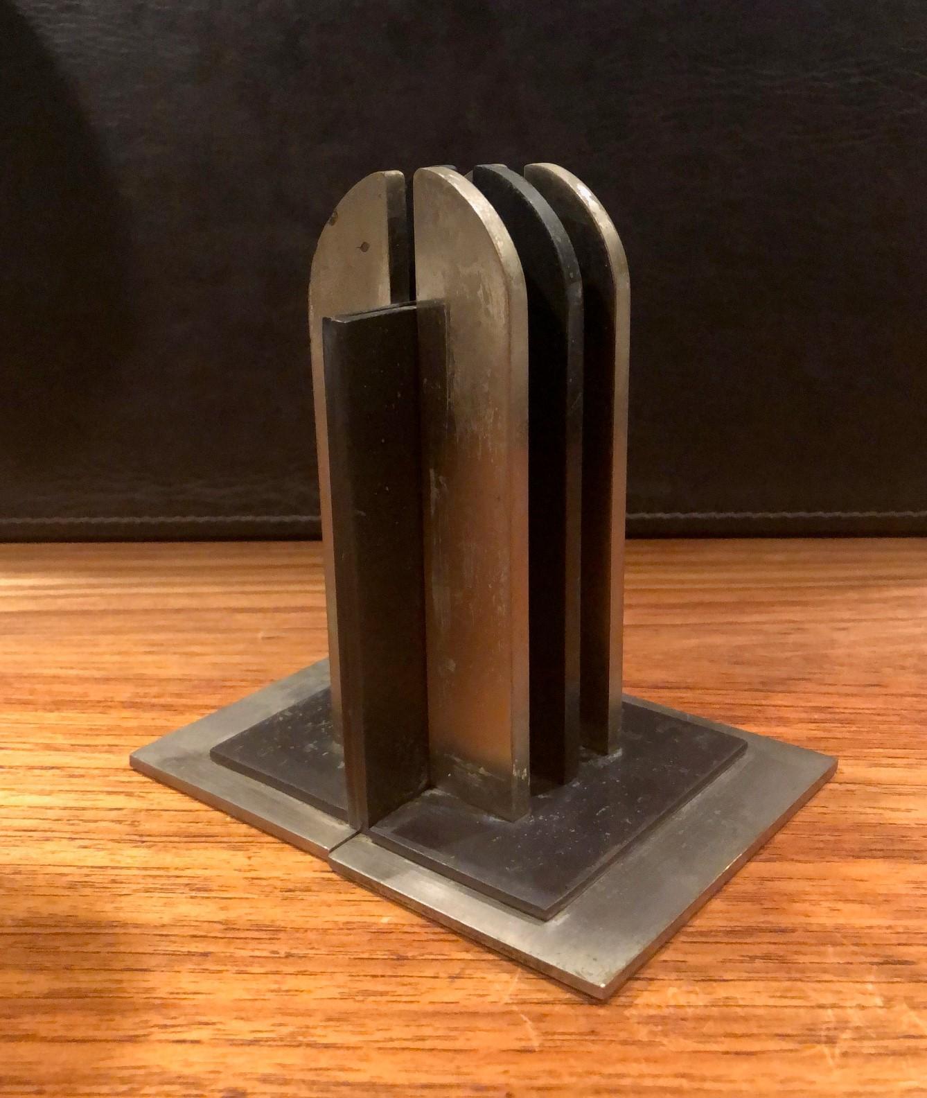 20th Century Pair of Machine Age Art Deco Bookends by Walter Von Nessen for Chase & Co. No