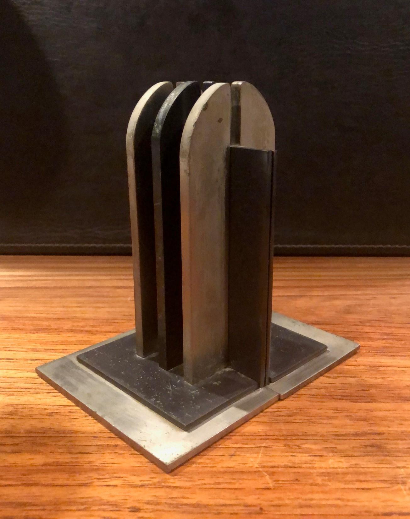 Pair of Machine Age Art Deco Bookends by Walter Von Nessen for Chase & Co 2