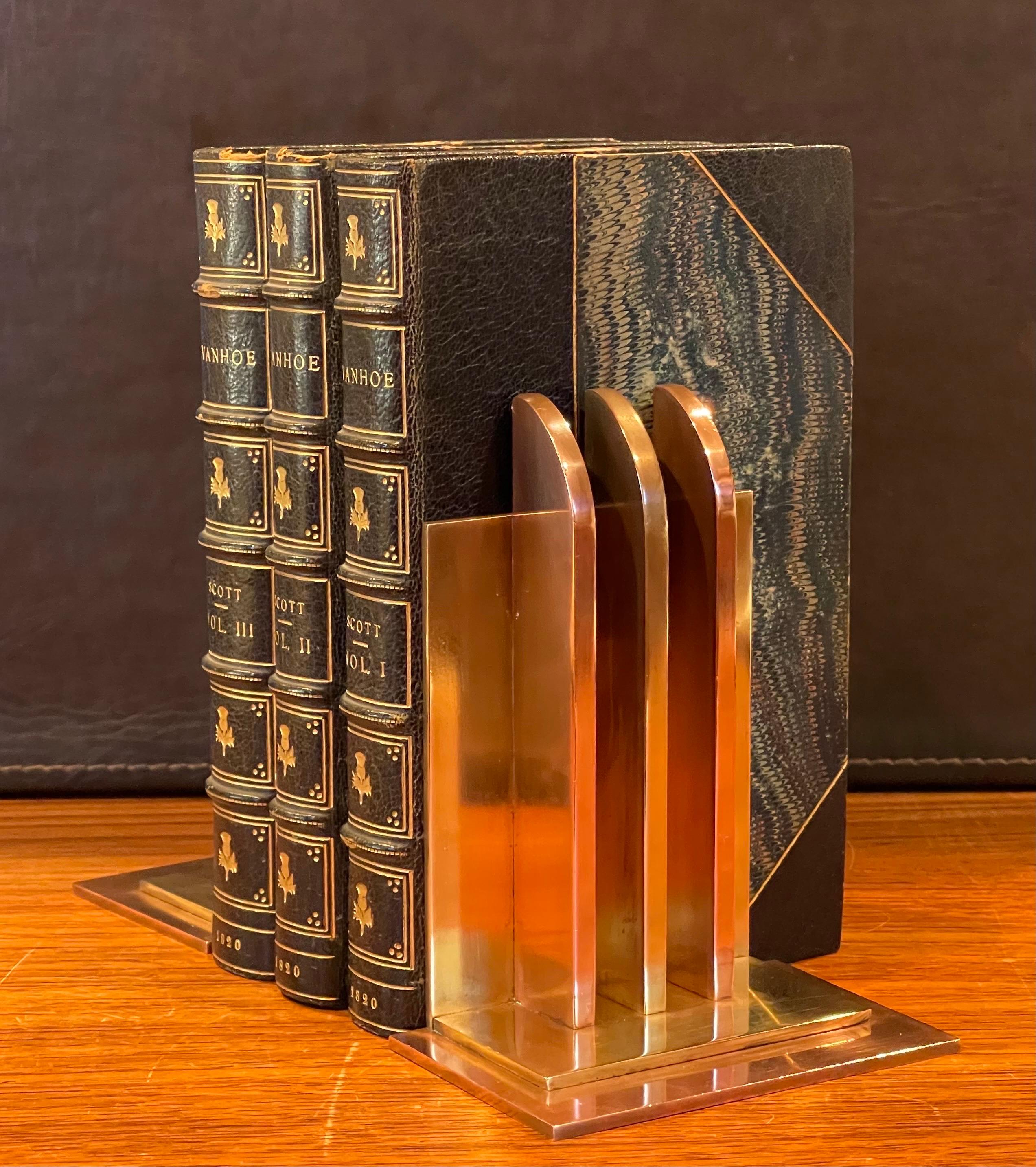 Pair of Machine Age Art Deco Bookends by Walter Von Nessen for Chase & Co 1