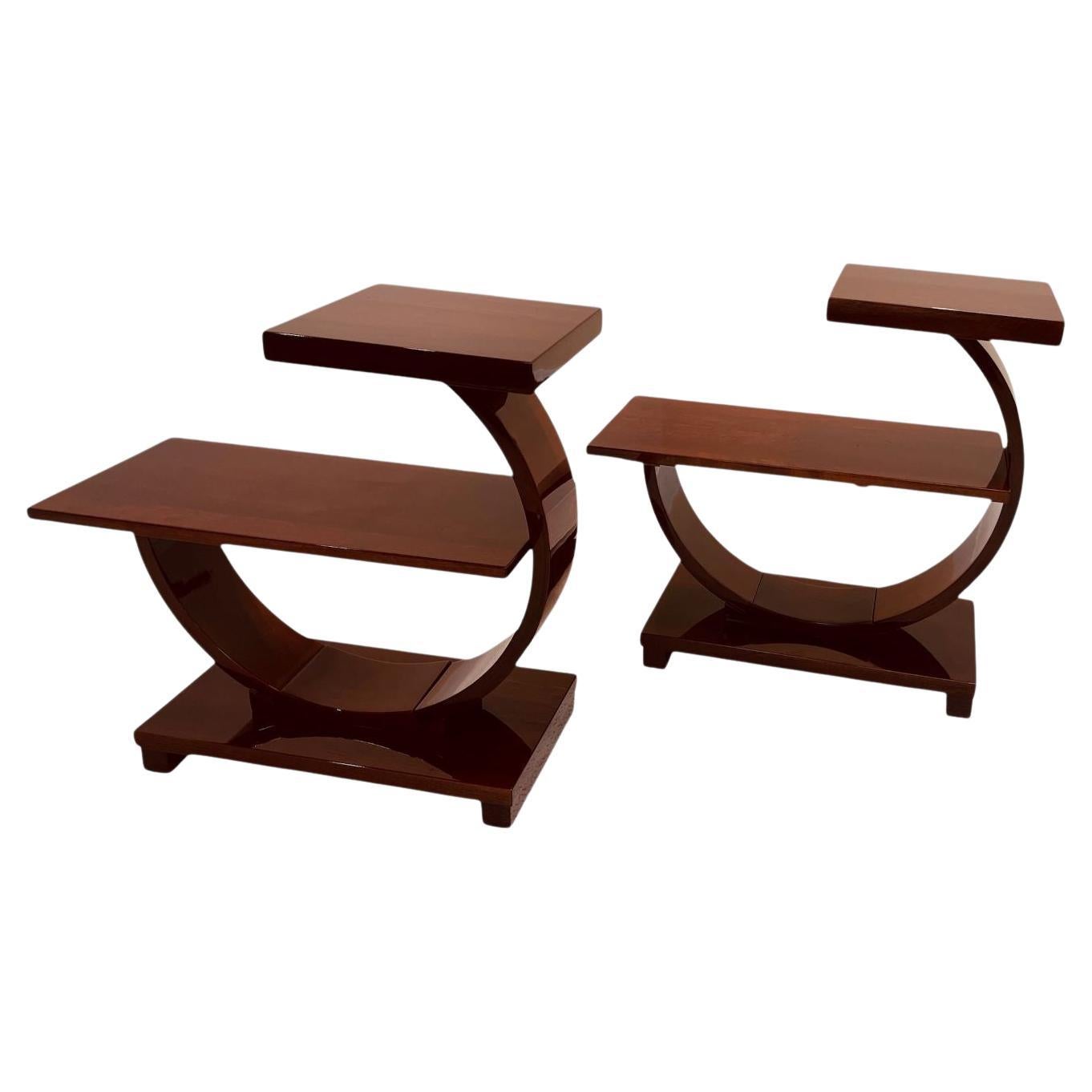 Pair Of Machine Age Art Deco Tables by Modernage Furniture Company C. 1930's