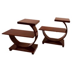 Pair Of Machine Age Art Deco Tables by Modernage Furniture Company C. 1930's