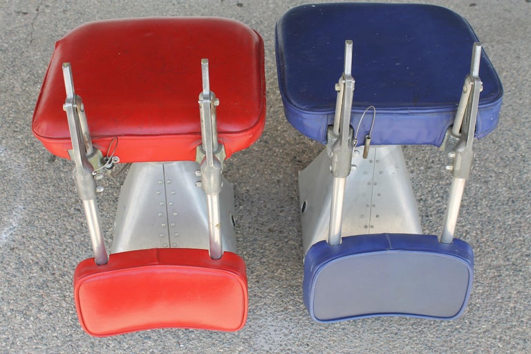 Pair of Machine Age Collapsible Airline Chairs For Sale at 1stDibs