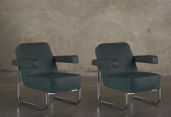 Coppia di sedie da salotto Machin AGE con tappezzeria originale, anni '30