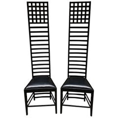 Pair of Mackintosh High Back Chairs, 1980s