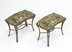 Pair of Philip and Kelvin LaVerne “Madame Pompadour” Enameled Bronze Tables