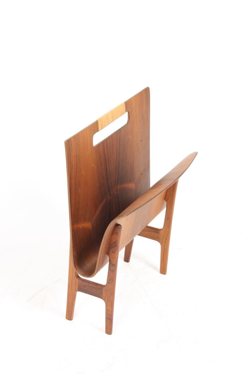 Pair of Magazine Stands in Rosewood and Cane by Aksel Larsen & Bender Madsen In Good Condition In Lejre, DK