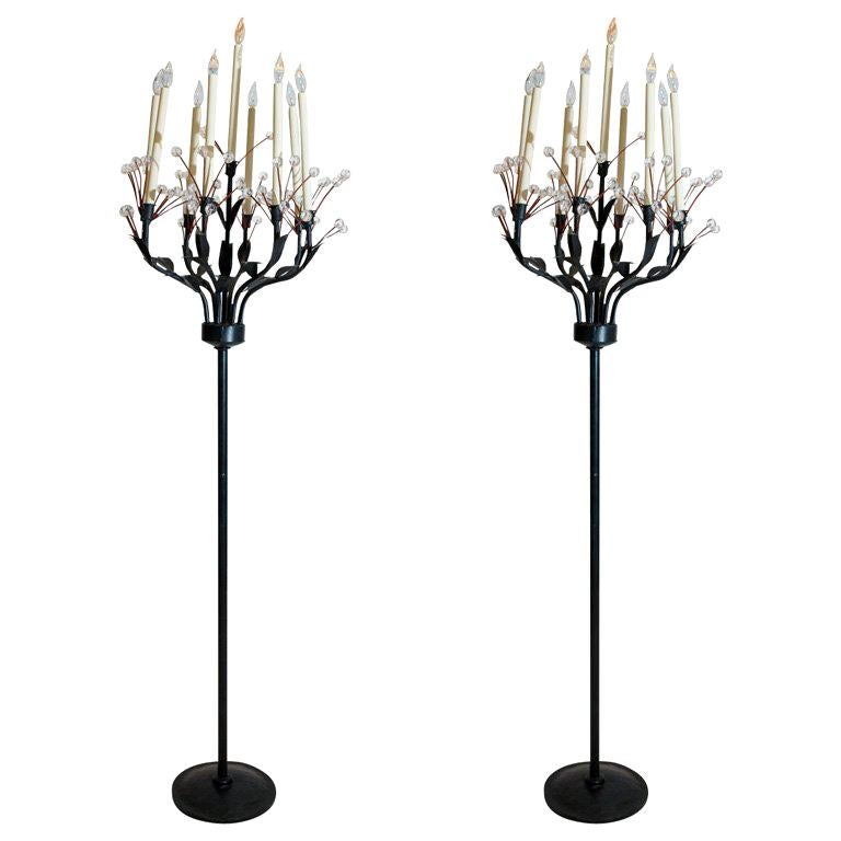 Pair of "Magic Forest" Torcheres by Tony Duquette For Sale