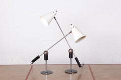 Pair of Magnetic Table Lamps by Gilbert Watrous for Heifetz, 1955