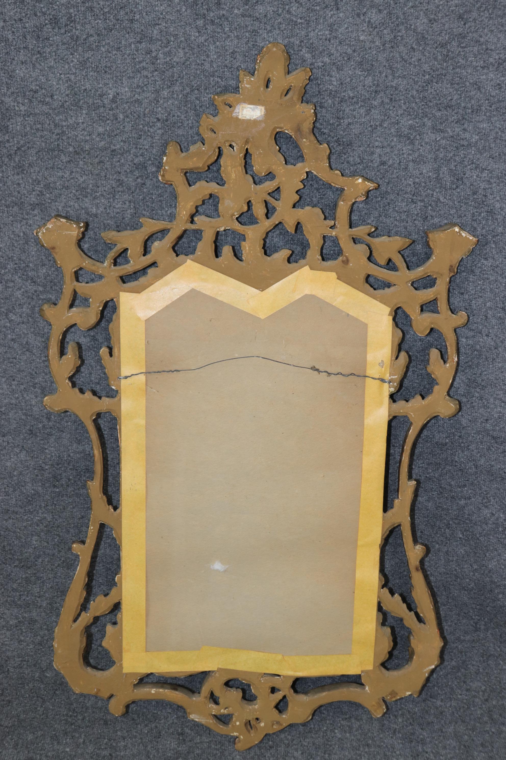 Pair of Magnificent Carved Italian Rococo Giltwood Louis XV Style Mirrors  For Sale 1