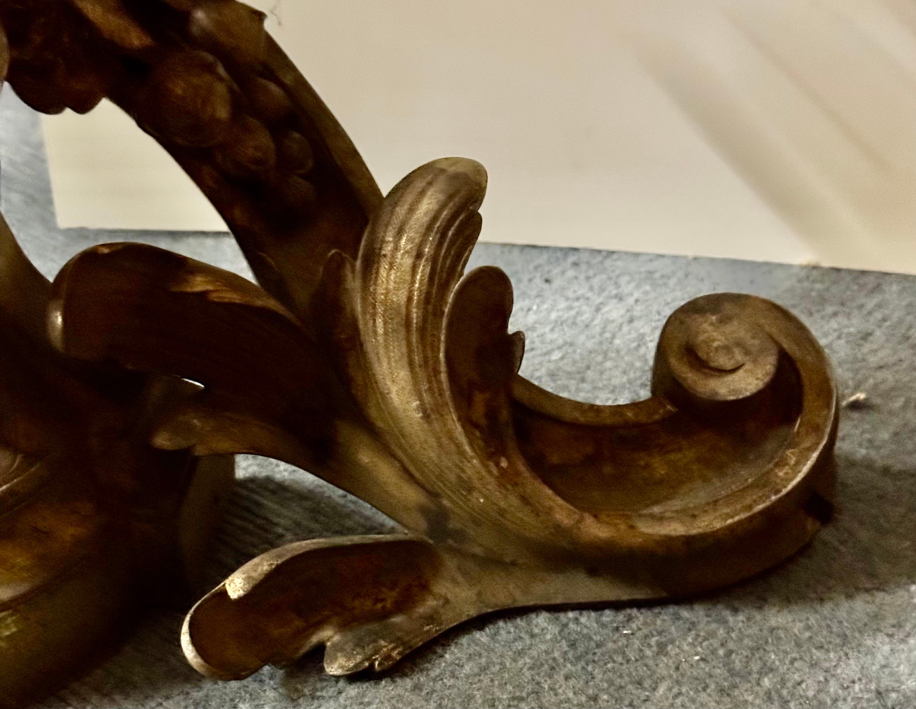 Louis XV Pair of magnificent chenet in bronze For Sale