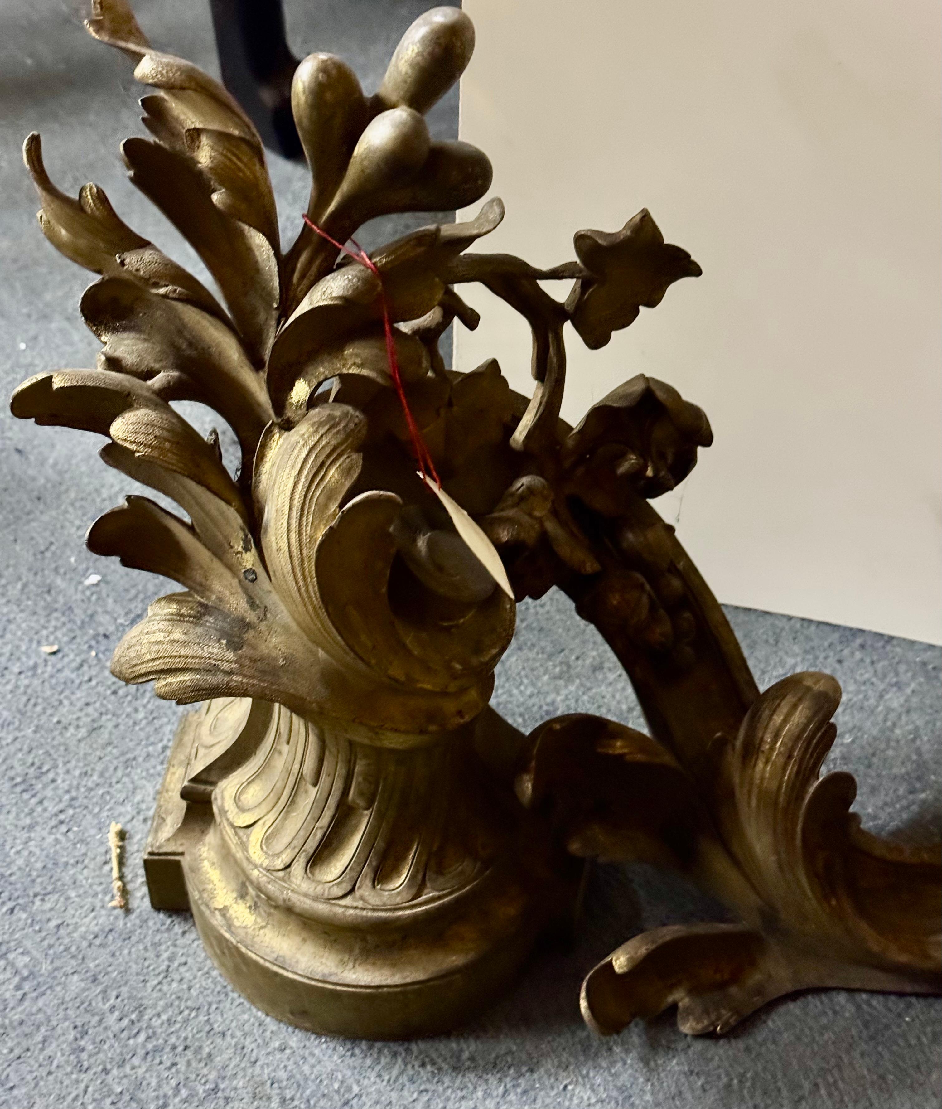 French Pair of magnificent chenet in bronze For Sale