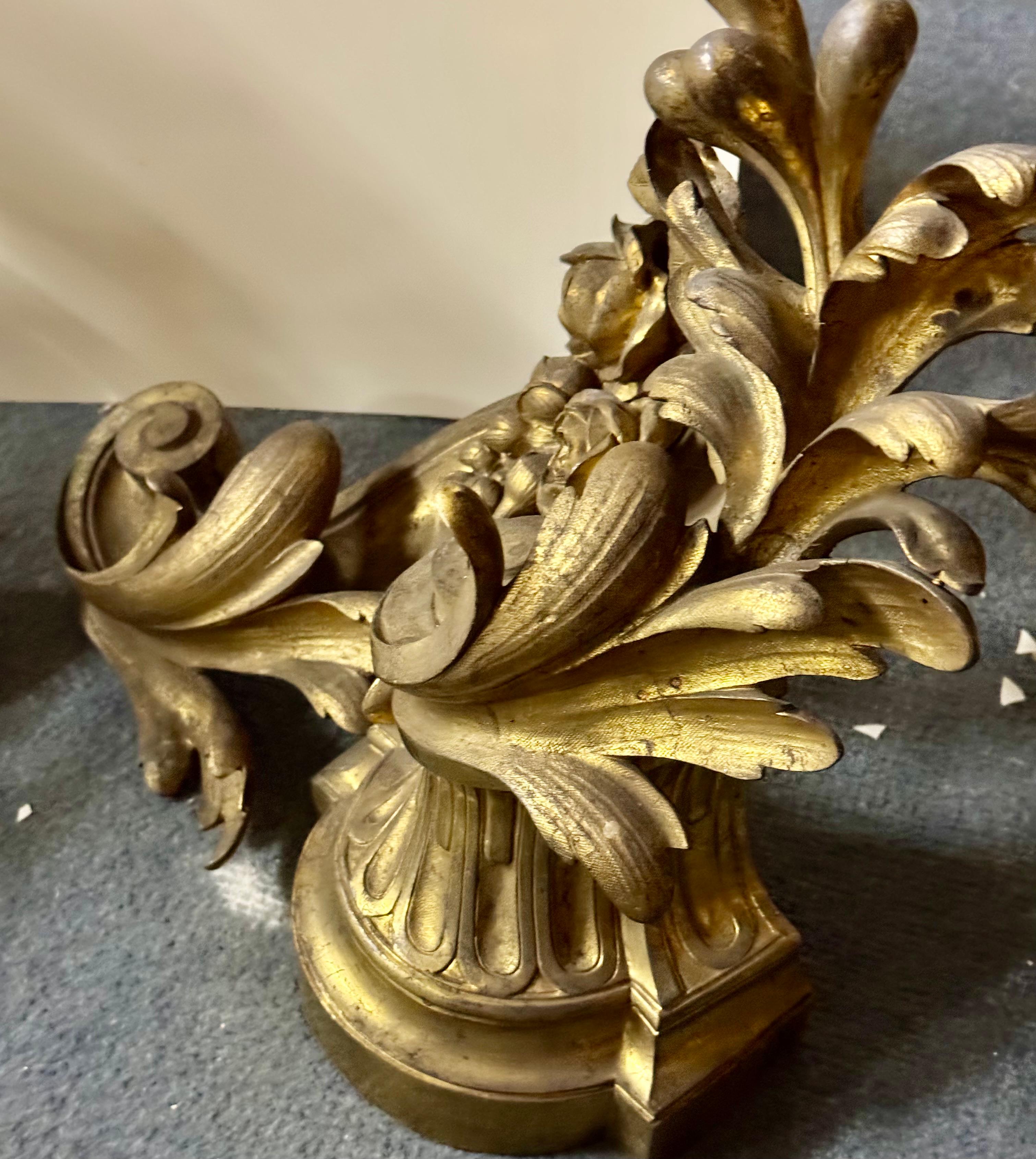 Pair of magnificent chenet in bronze In Good Condition For Sale In Los Angeles, CA