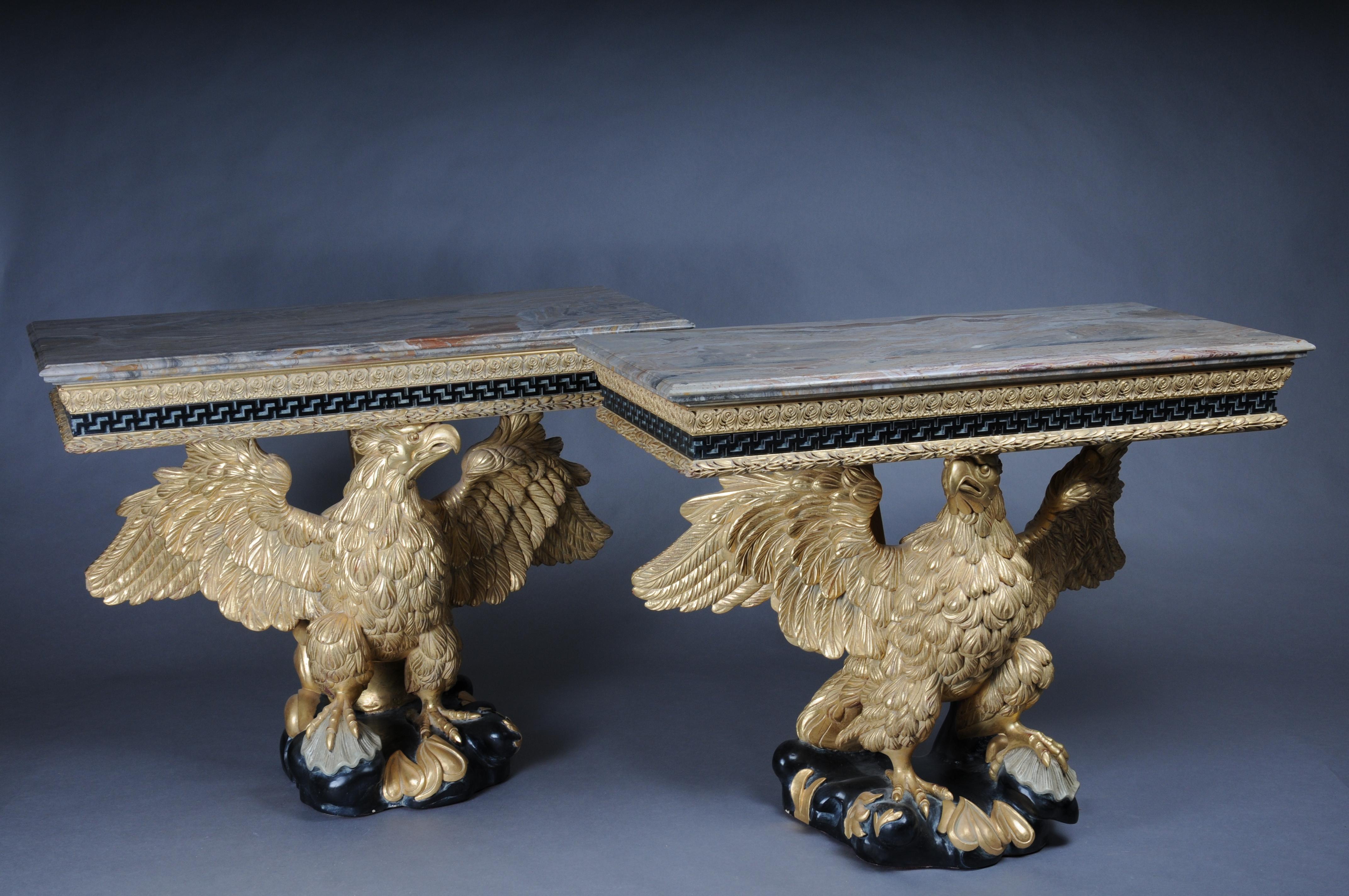 Pair of Magnificent Eagle Consoles Designed by William Kent In Good Condition For Sale In Berlin, DE