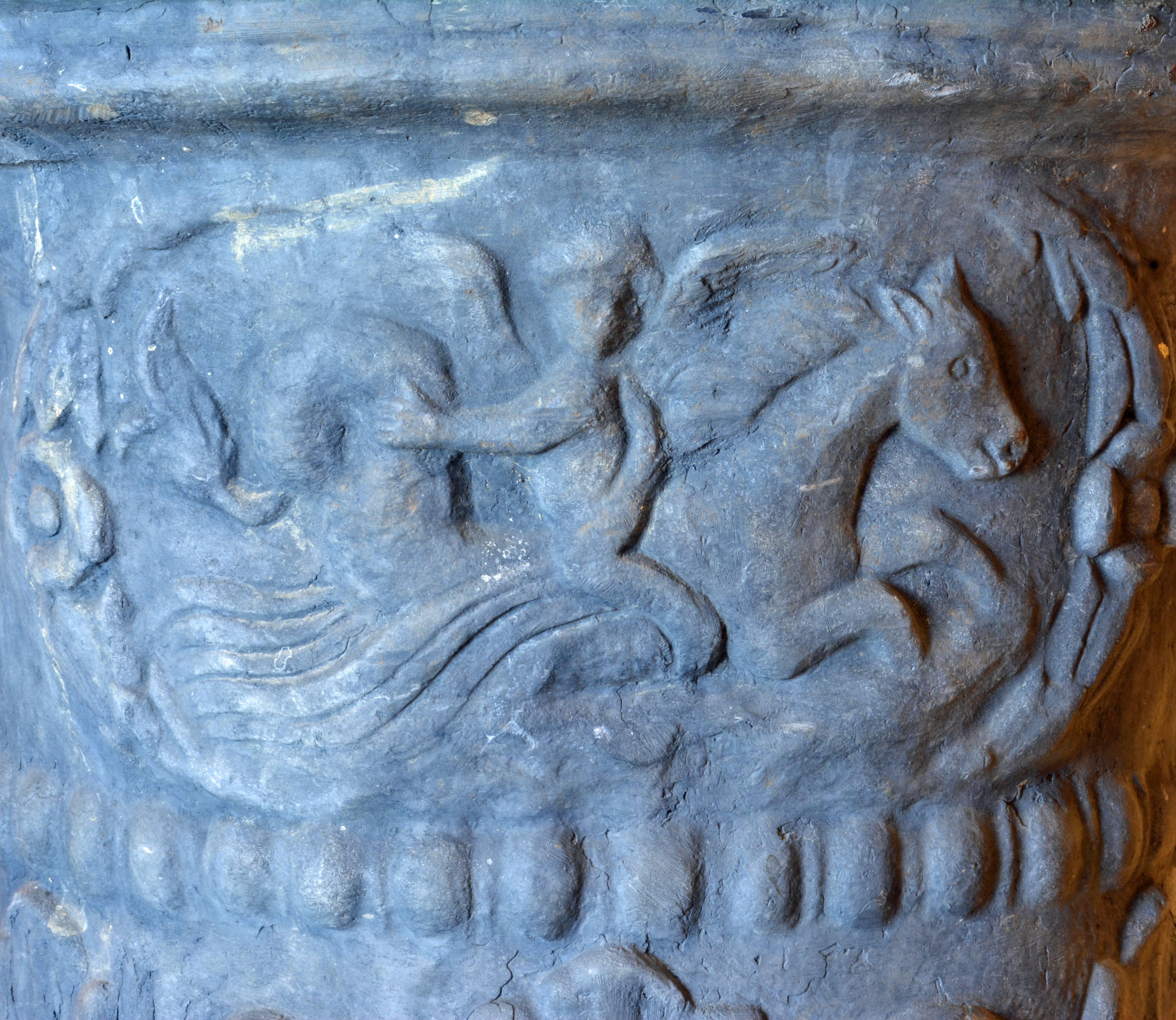 19th Century Pair of Magnificent English Late Georgian Serpent Handled Lead Urns or Planters