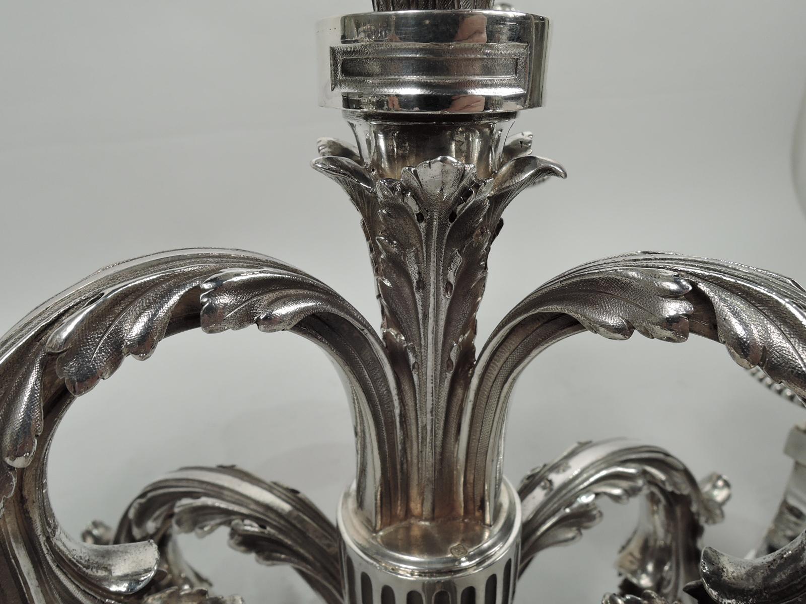 19th Century Pair of Magnificent French Neoclassical Silver 7-Light Candelabra For Sale
