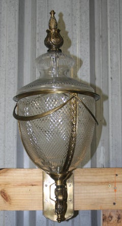 Pair of Magnificent Handcut Crystal Glass and Solid Brass Wall Sconce