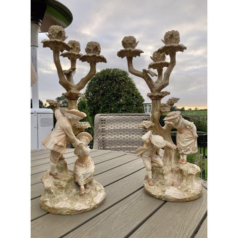 Pair of Magnificent Royal Worcester Hadley Candelabra For Sale 6