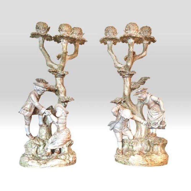 Pair of Magnificent Royal Worcester Hadley Candelabra For Sale 7