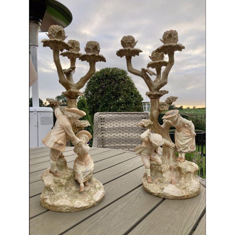 Pair of Magnificent Royal Worcester Hadley Candelabra For Sale 2
