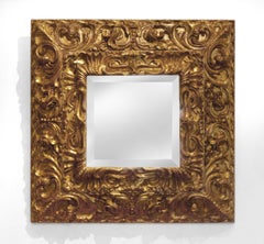 Pair of Magnificent Spanish Baroque Giltwood Mirrors