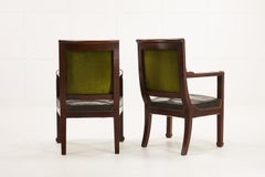 Pair of Mahogany 19th Century French Leather Chairs