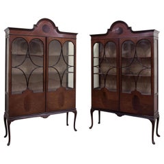 Pair of Mahogany 2-Door Display Cabinets, circa 1910