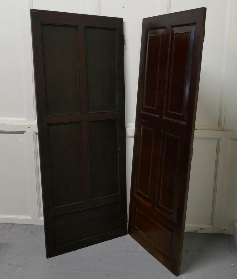 Pair of Mahogany 5 Panel Cupboard Doors For Sale at 1stDibs