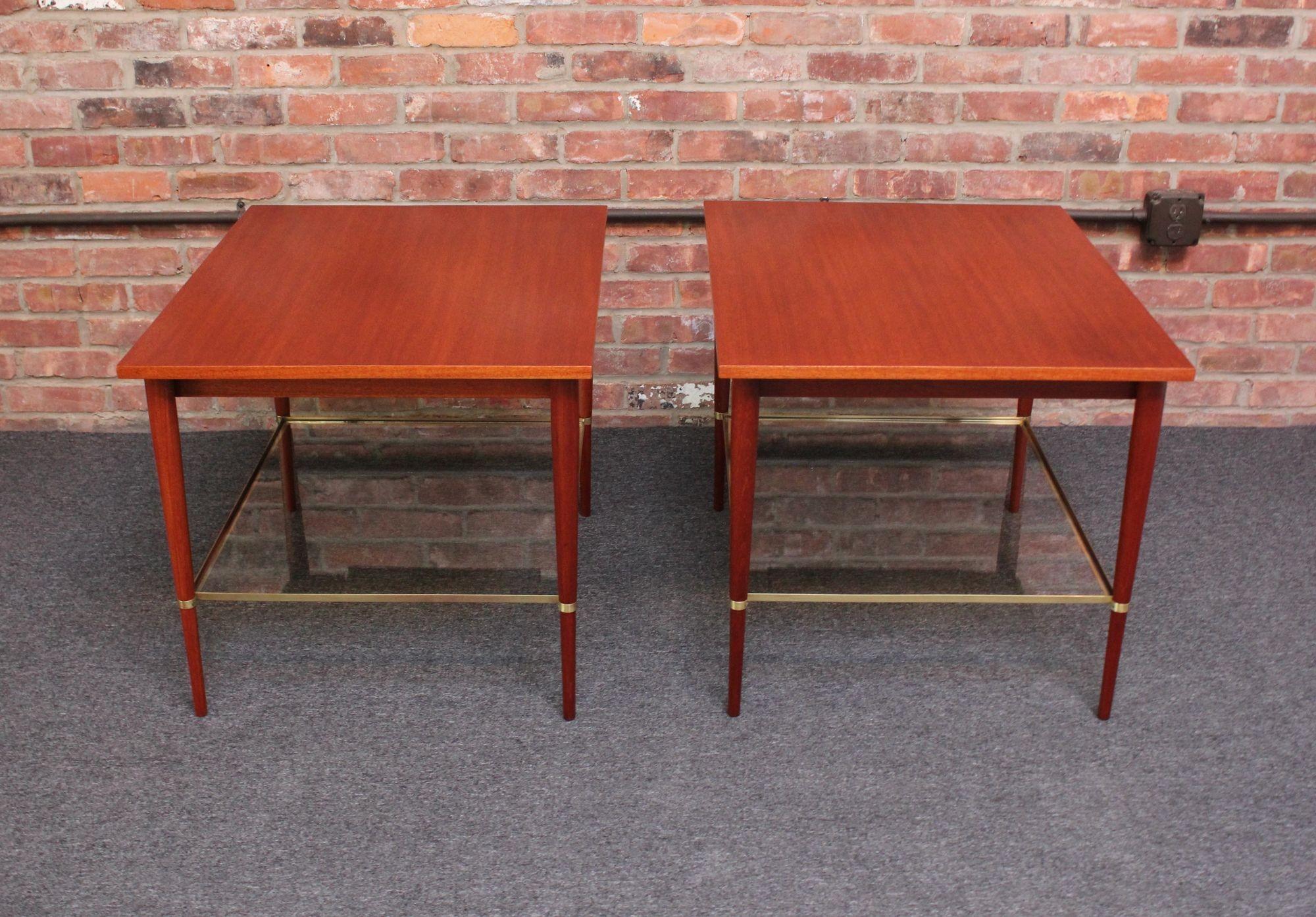 Pair of Mahogany and Brass Connoisseur Collection Nightstands by Paul McCobb For Sale 9