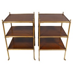 Pair Of Mahogany And Brass End Tables