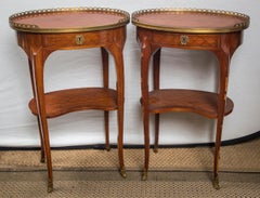 Pair of Mahogany and Brass Inlaid End Tables