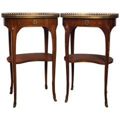 Pair of Mahogany and Brass Inlaid End Tables