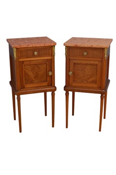 Pair of Mahogany and Inlaid Night Stands, France c190s