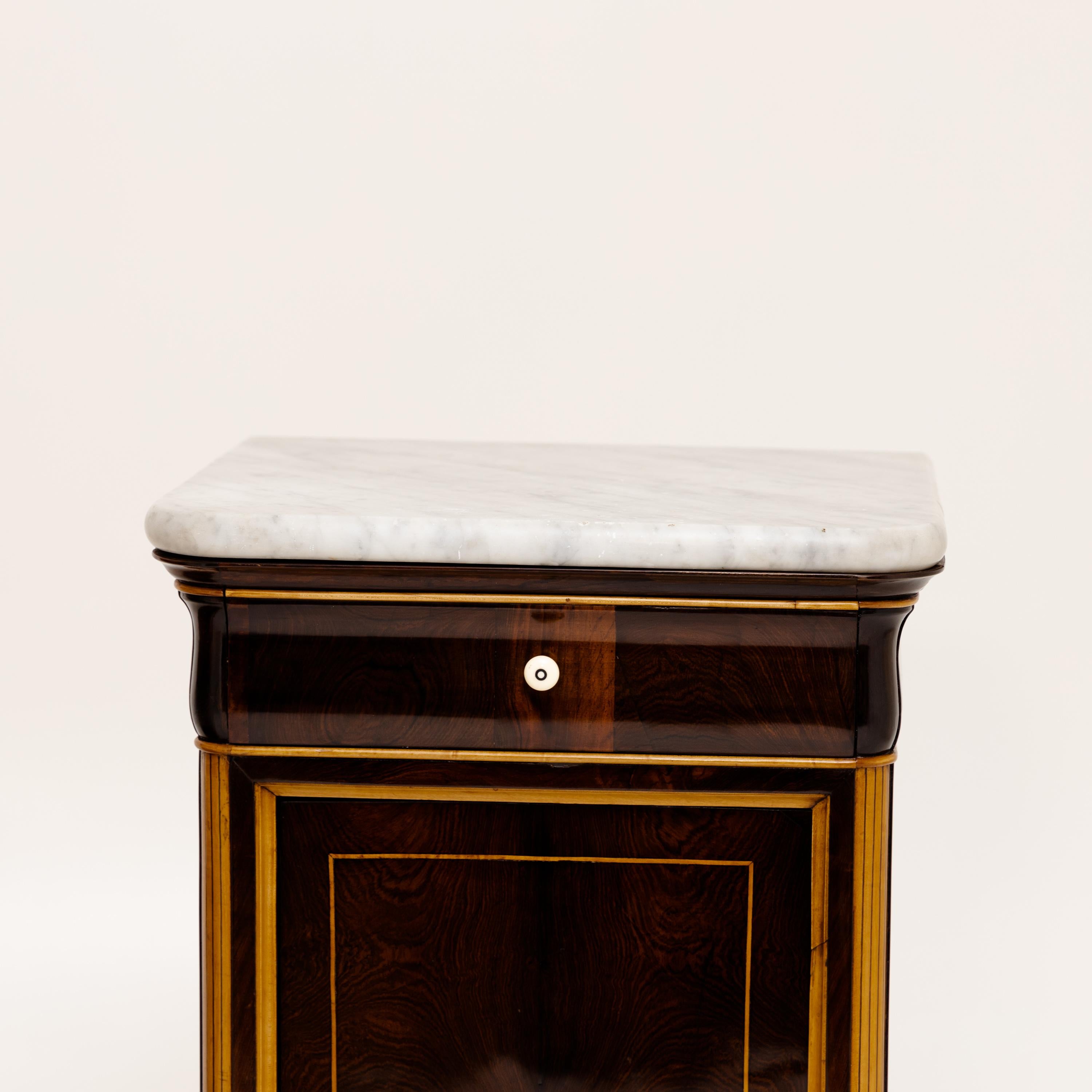 Pair of Mahogany and Marble Louis Philippe Nightstands, Mid-19th Century 1