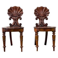 Pair of Mahogany Antique Coaching Hall Chairs
